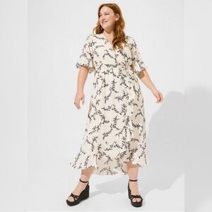 NWT Torrid Maxi Georgette Surplice Ruffle Hi-Low Dress